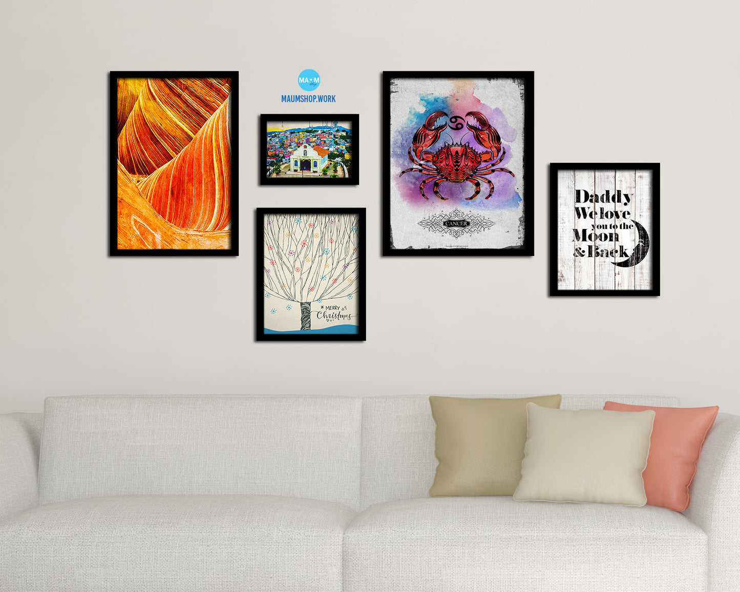 Cancer Constellation Prediction Yearly Horoscope Wood Framed Paper Print Wall Art Decor Gifts