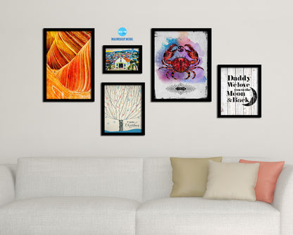 Cancer Constellation Prediction Yearly Horoscope Wood Framed Paper Print Wall Art Decor Gifts