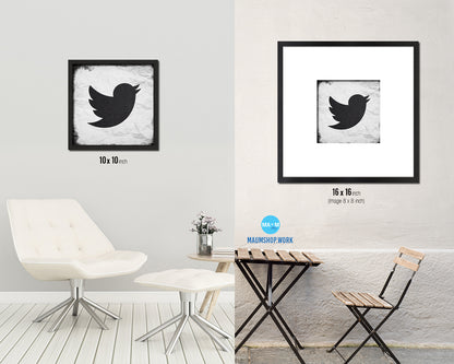 Twitter Social Media Symbol Icons logo Wood Framed Print Home Decor Wall Art Gifts