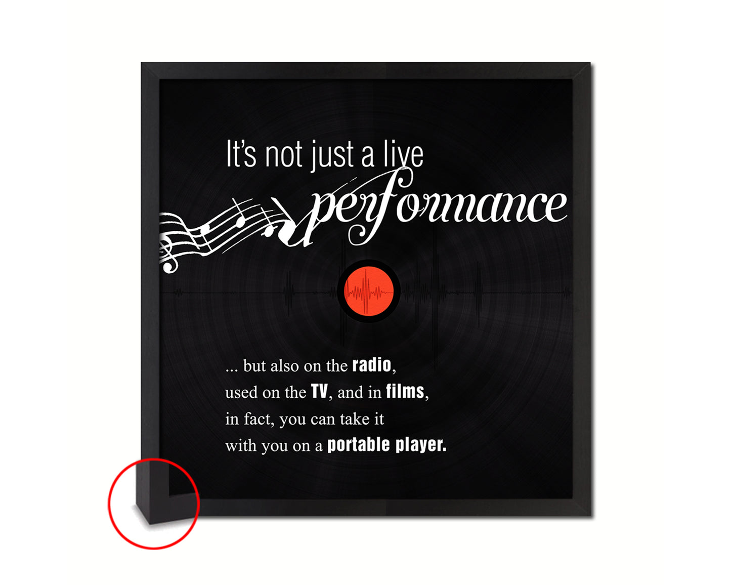 It's not just a live performance Modern Music Quote Framed Print  Wall Decor Art Gifts