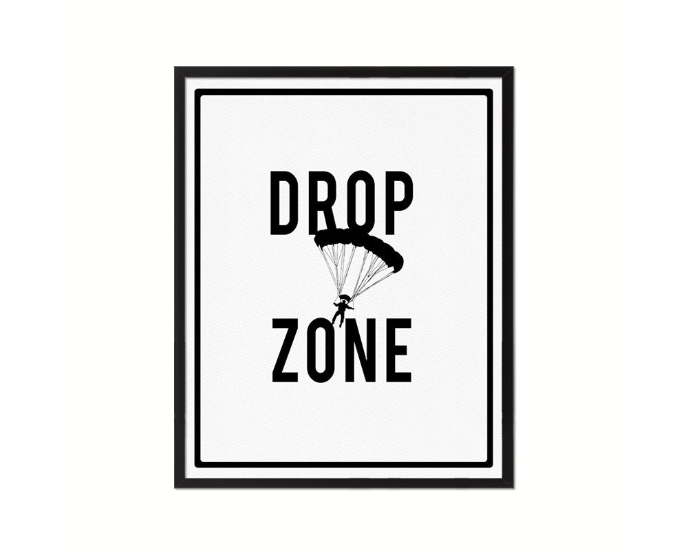 Drop Zone Notice Danger Sign Framed Print Home Decor Wall Art Gifts