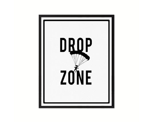 Drop Zone Notice Danger Sign Framed Print Home Decor Wall Art Gifts