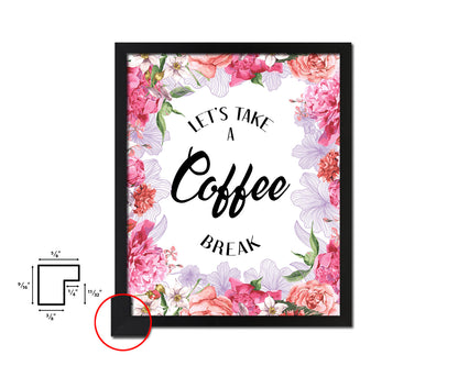 Let's take a coffee break Quote Framed Artwork Print Wall Decor Art Gifts