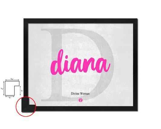 Diana Personalized Biblical Name Plate Art Framed Print Kids Baby Room Wall Decor Gifts
