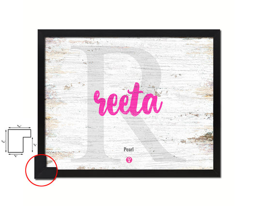 Reeta Personalized Biblical Name Plate Art Framed Print Kids Baby Room Wall Decor Gifts