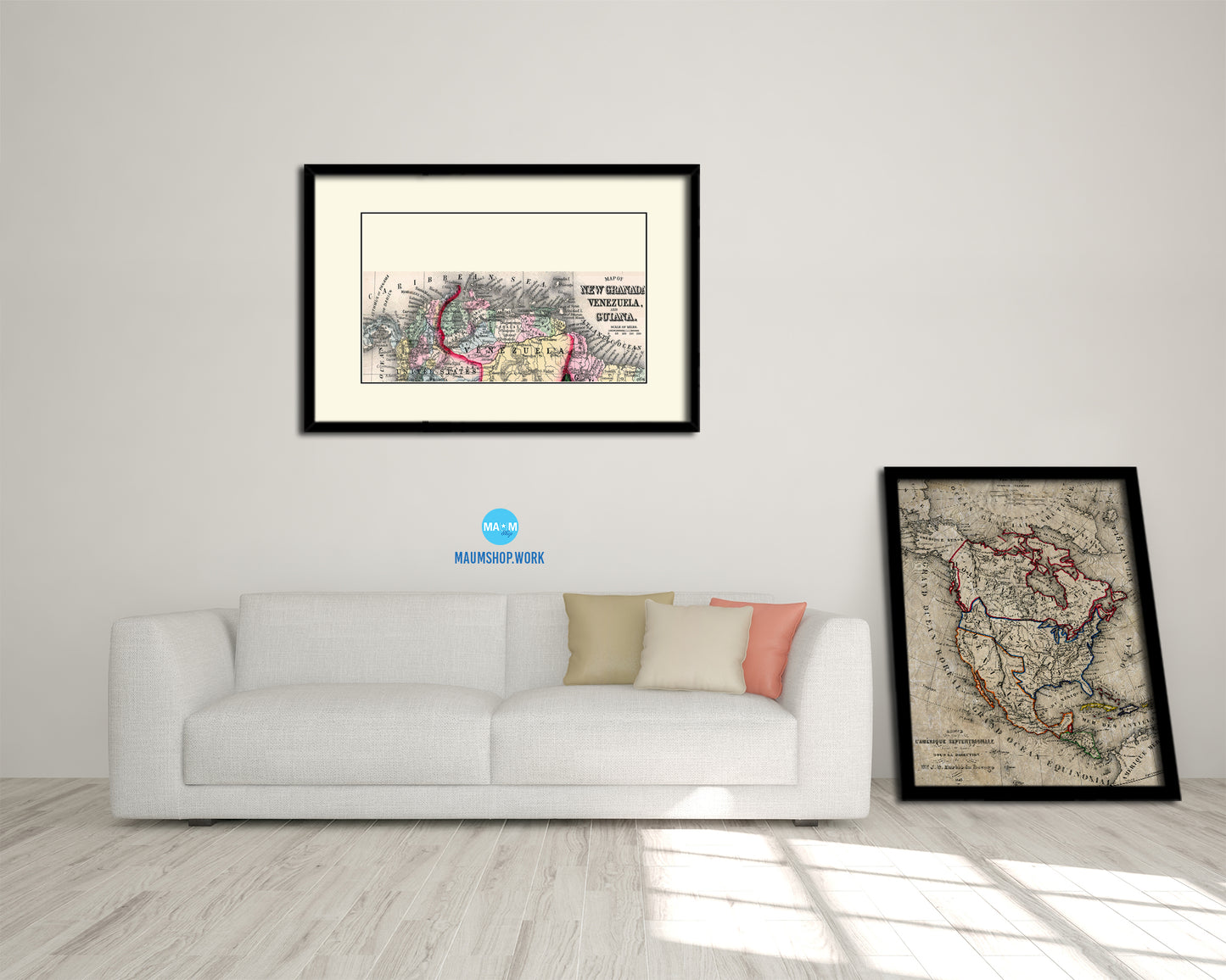 Venezuela Old Map Framed Print Art Wall Decor Gifts