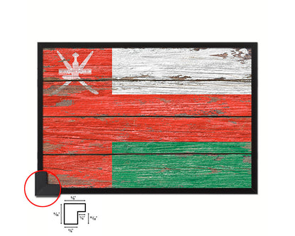 Oman Country Wood Rustic National Flag Wood Framed Print Wall Art Decor Gifts