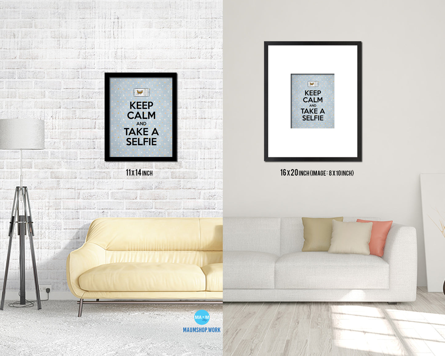 Keep calm and take a selfie Quote Framed Print Wall Decor Art Gifts