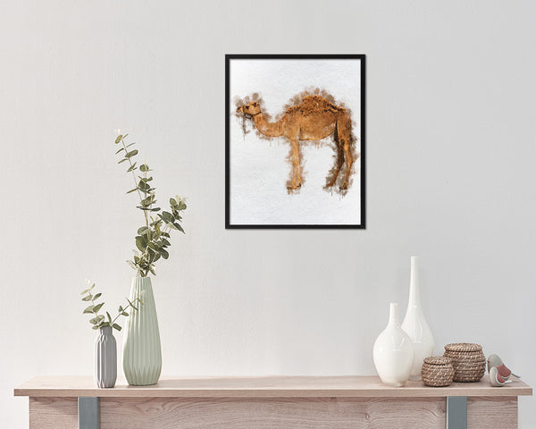 Camel Animal Painting Print Framed Art Home Wall Decor Gifts