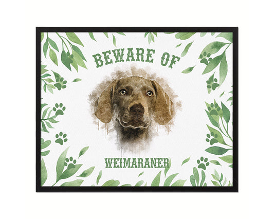 Beware of Russell Terrier Sign Wood Framed Print Wall Art Decor Gifts