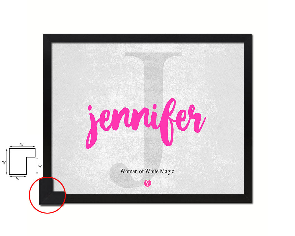 Jennifer Personalized Biblical Name Plate Art Framed Print Kids Baby Room Wall Decor Gifts