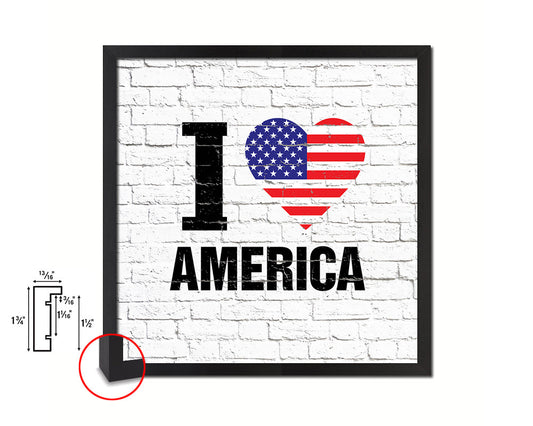 I love America Quote Framed Print Home Decor Wall Art Gifts
