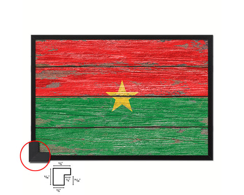 Burkina Faso Country Wood Rustic National Flag Wood Framed Print Wall Art Decor Gifts