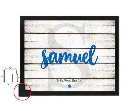 Samuel Personalized Biblical Name Plate Art Framed Print Kids Baby Room Wall Decor Gifts
