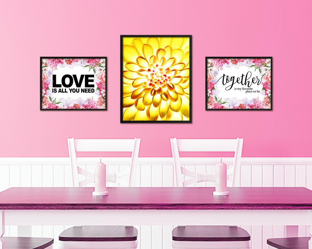 Chrysanthemum Yellow Flower Wood Framed Paper Print Wall Decor Art Gifts