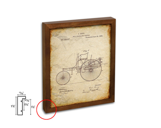 Self Propelling Vehicle Car Vintage Patent Artwork Walnut Frame Print Wall Art Decor Gifts