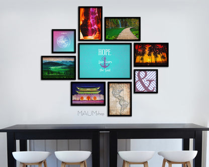 Hope anchors the soul, Hebrews 6:19 Bible Verse Scripture Framed Print Wall Decor Art Gifts
