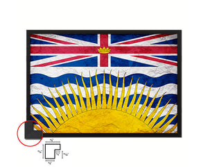 British Columbia Province City Canada Country Vintage Flag Wood Framed Prints Decor Wall Art Gifts