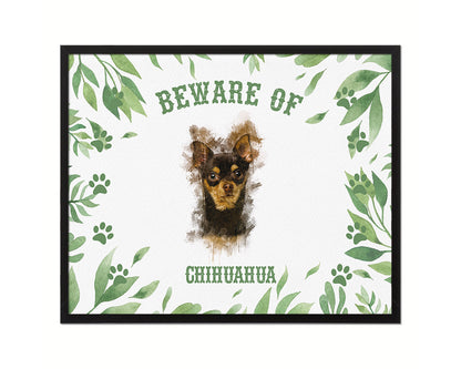 Beware of Cats and Dogs Sign Wood Framed Print Wall Art Decor Gifts