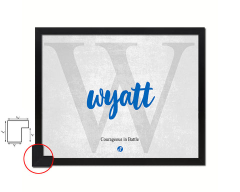 Wyatt Personalized Biblical Name Plate Art Framed Print Kids Baby Room Wall Decor Gifts