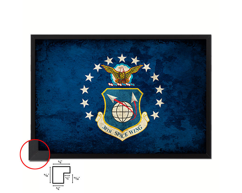 30th Space Wing Emblem Paper Texture Flag Framed Prints Home Decor Wall Art Gifts