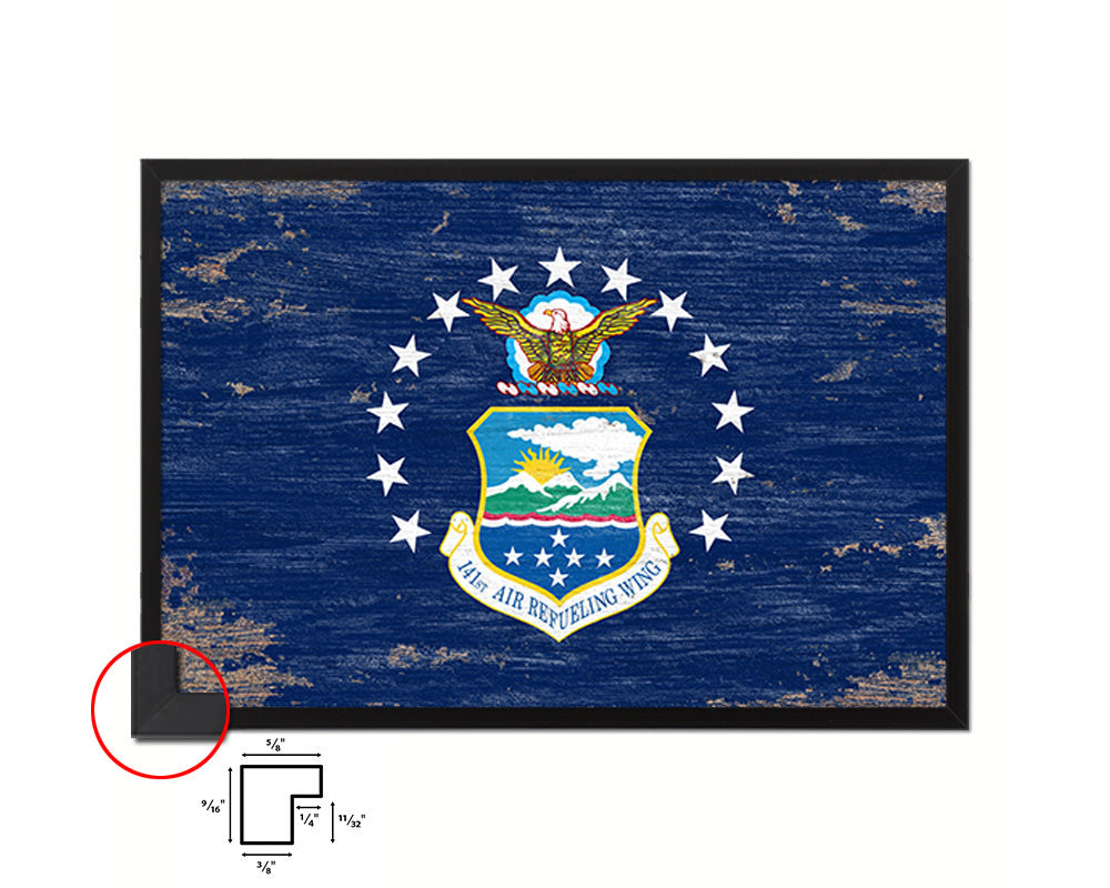 104th Fighter Wing Shabby Chic Emblem Flag Wood Framed Prints Wall Art Decor Gifts