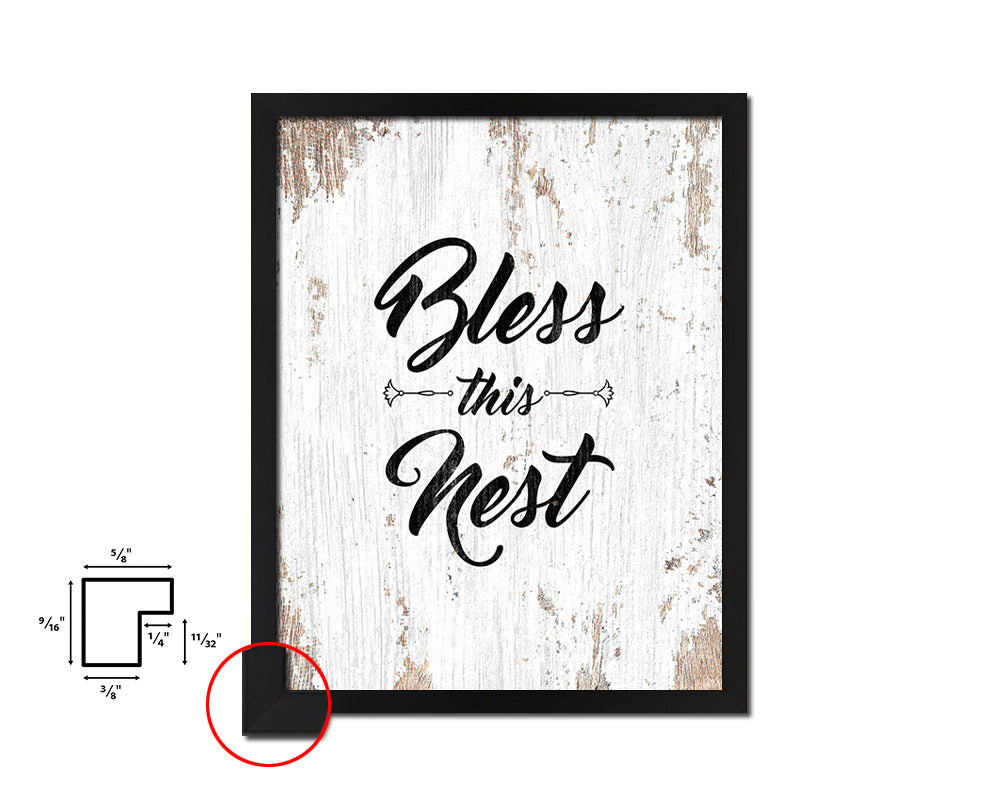 Bless this nest Quote Framed Print Home Decor Wall Art Gifts