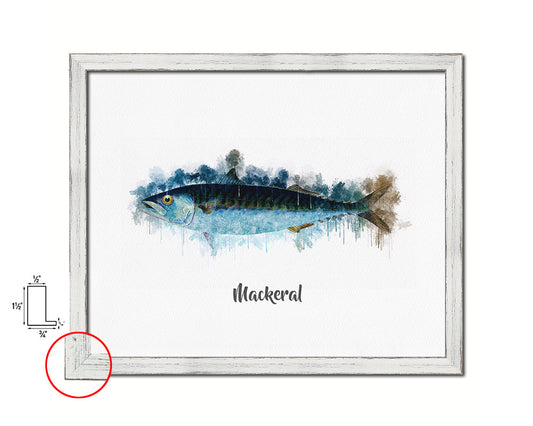 Mackeral Fish Framed Prints Modern Restaurant Sushi Bar Watercolor Wall Art Decor