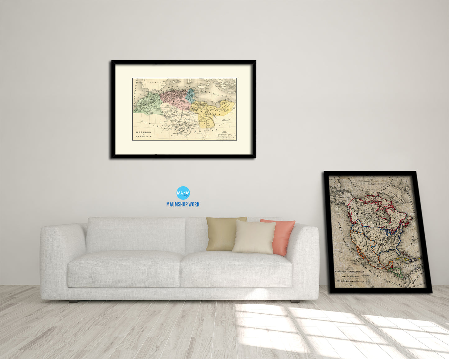 North Africa Barbary Coast Old Map Framed Print Art Wall Decor Gifts