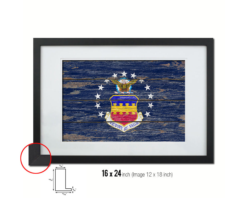 20th Fighter Wing Vintage Emblem Flag Wood Frame Paper Print Wall Art Decor Gifts