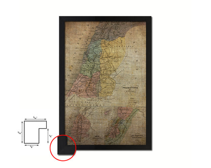 Holy Land Romans David Solomon Israel Palestine Vintage Map Wood Framed Print Art Wall Decor Gifts