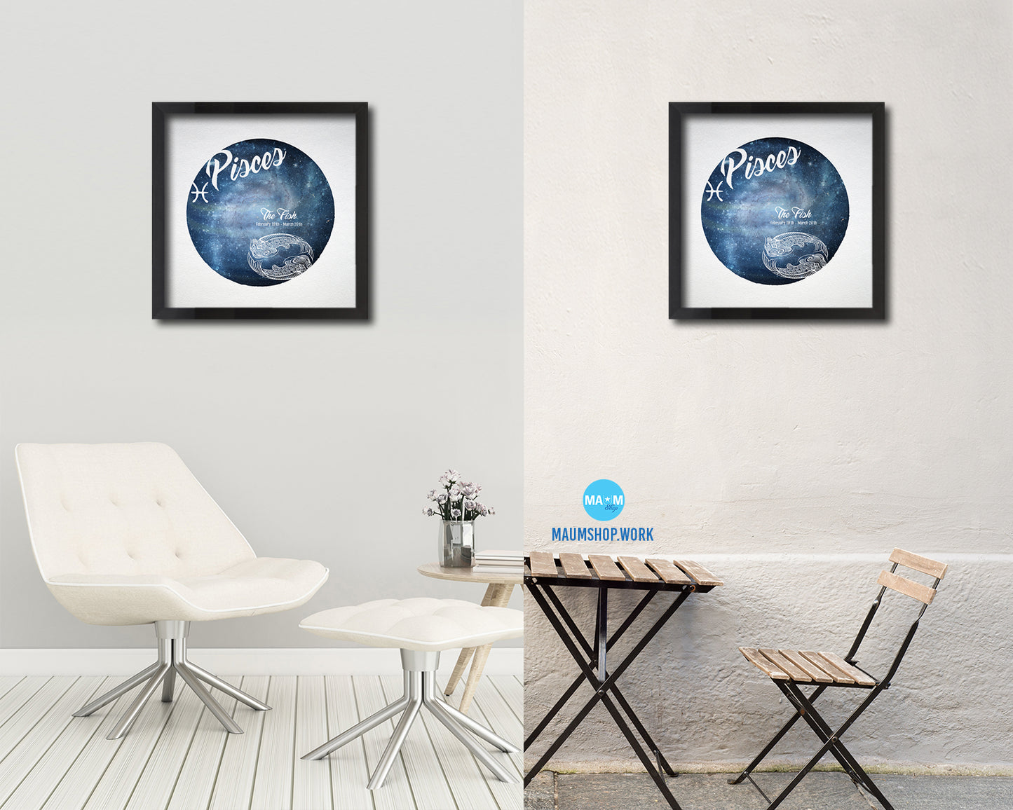Pisces Astrology Prediction Yearly Horoscope Wood Framed Print Wall Art Decor Gifts