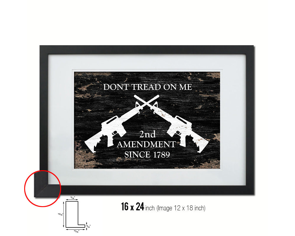 2nd Amendment Dont Tread On Me Shabby Chic Military Flag Framed Print Art
