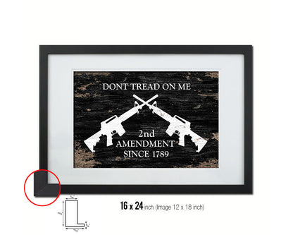 2nd Amendment Dont Tread On Me Shabby Chic Military Flag Framed Print Art