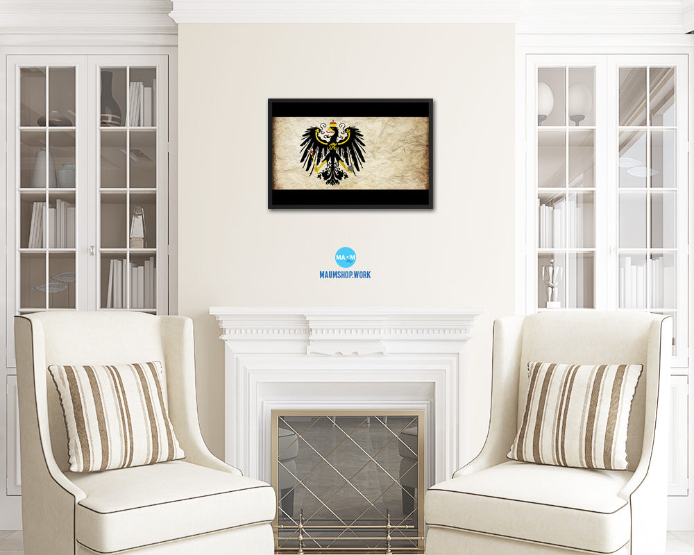Kingdom of Prussia Germany Historical Vintage Military Flag Framed Print Sign Decor Wall Art Gifts