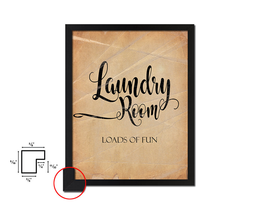 Laundry room loads of fun Quote Paper Artwork Framed Print Wall Decor Art