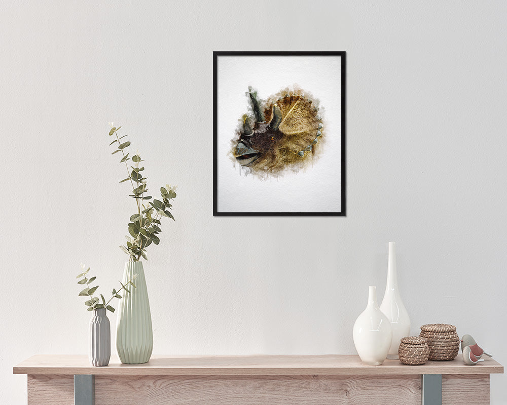 Dinosaur Animal Painting Print Framed Art Home Wall Decor Gifts