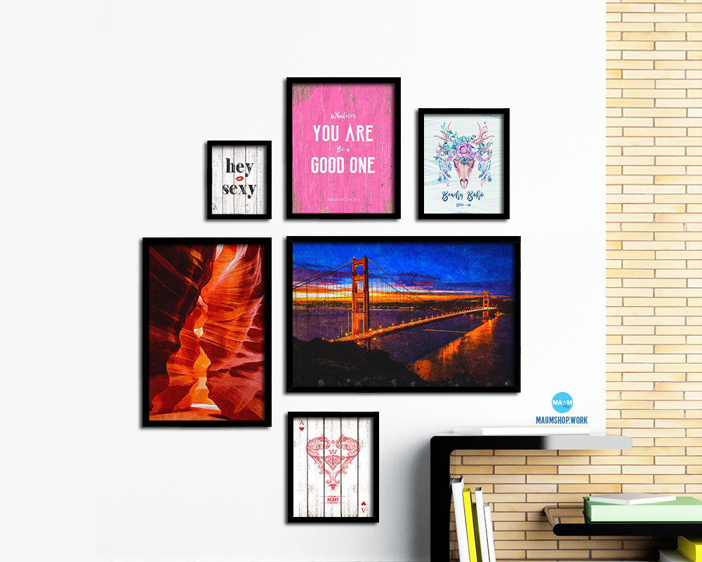 Golden Gate Bridge Landscape Painting Print Art Frame Home Wall Decor Gifts