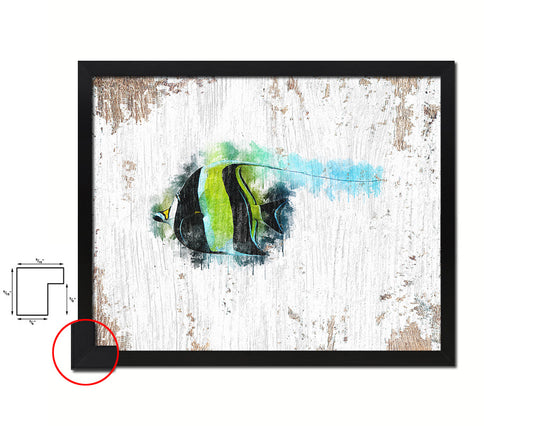 Tropical Fish Framed Print Modern Restaurant Sushi Bar Modern Watercolor Wall Art Decor