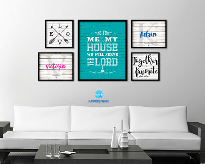 As for me we will serve the Lord, Joshua 24:15 Quote Framed Print Home Decor Wall Art Gifts