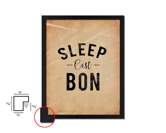 Sleep Cest Bon Quote Paper Artwork Framed Print Wall Decor Art