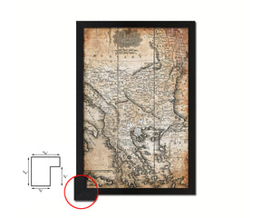 Greece Turkey Bulgaria Transylvania Romania 1799 Antique Map Wood Framed Print Art Wall Decor Gifts