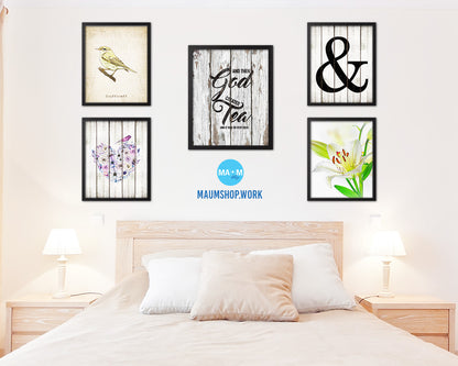 And then god created and it was so very good Quote Wood Framed Print Home Decor Wall Art Gifts
