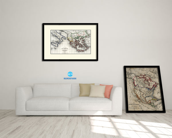 Europe Old Map Framed Print Art Wall Decor Gifts