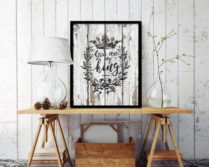 You are my king, Psalm 44:4 Quote Framed Print Home Decor Wall Art Gifts