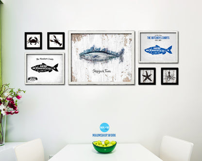 Skipjack Tuna Fish Framed Prints Modern Restaurant Sushi Bar Watercolor Wall Art Decor