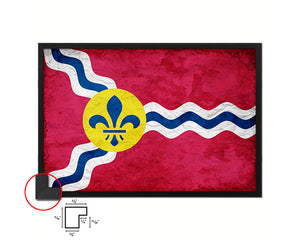 St Louis City Missouri State Vintage Flag Wood Framed Prints Decor Wall Art Gifts