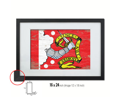 Bedford Shabby Chic Military Flag Framed Print Decor Wall Art Gifts