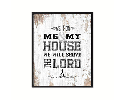 As for me & my house, we will serve the Lord Quote Wood Framed Print Home Decor Wall Art Gifts