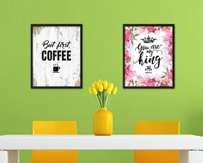 But first, coffee Quote Framed Artwork Print Wall Decor Art Gifts